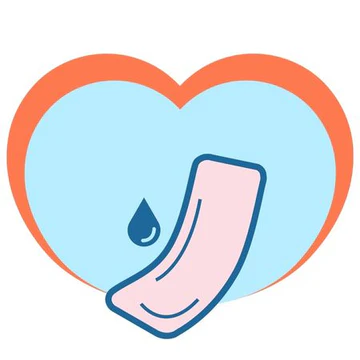 Sanitary pad heart graphic