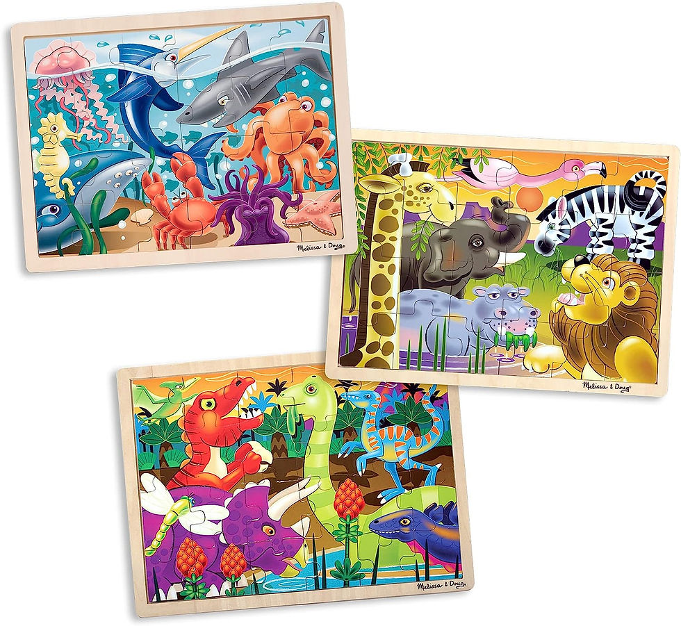 Melissa & Doug 3-Puzzle Jigsaw Set