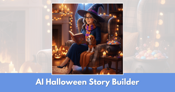 Brooke reading Rosie a Halloween Story