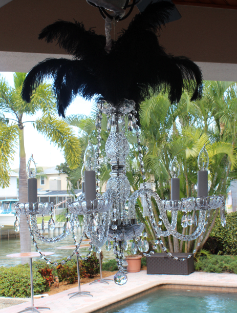 Austrian Chandelier with feathers