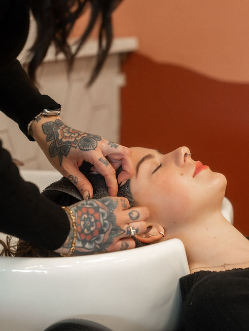 Cary NC salon scalp treatment relaxing shampoo experience