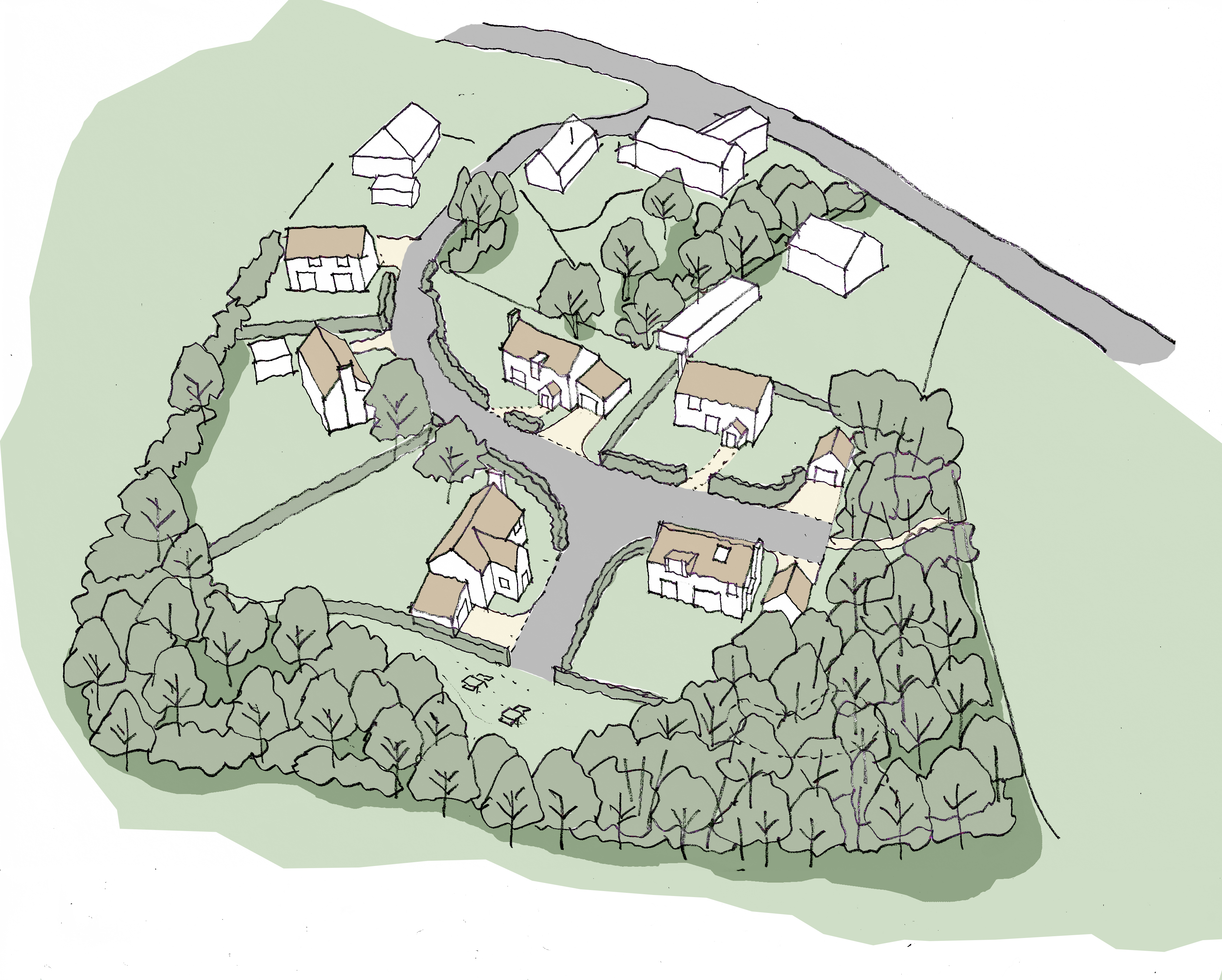 Rural housing development in Somerset