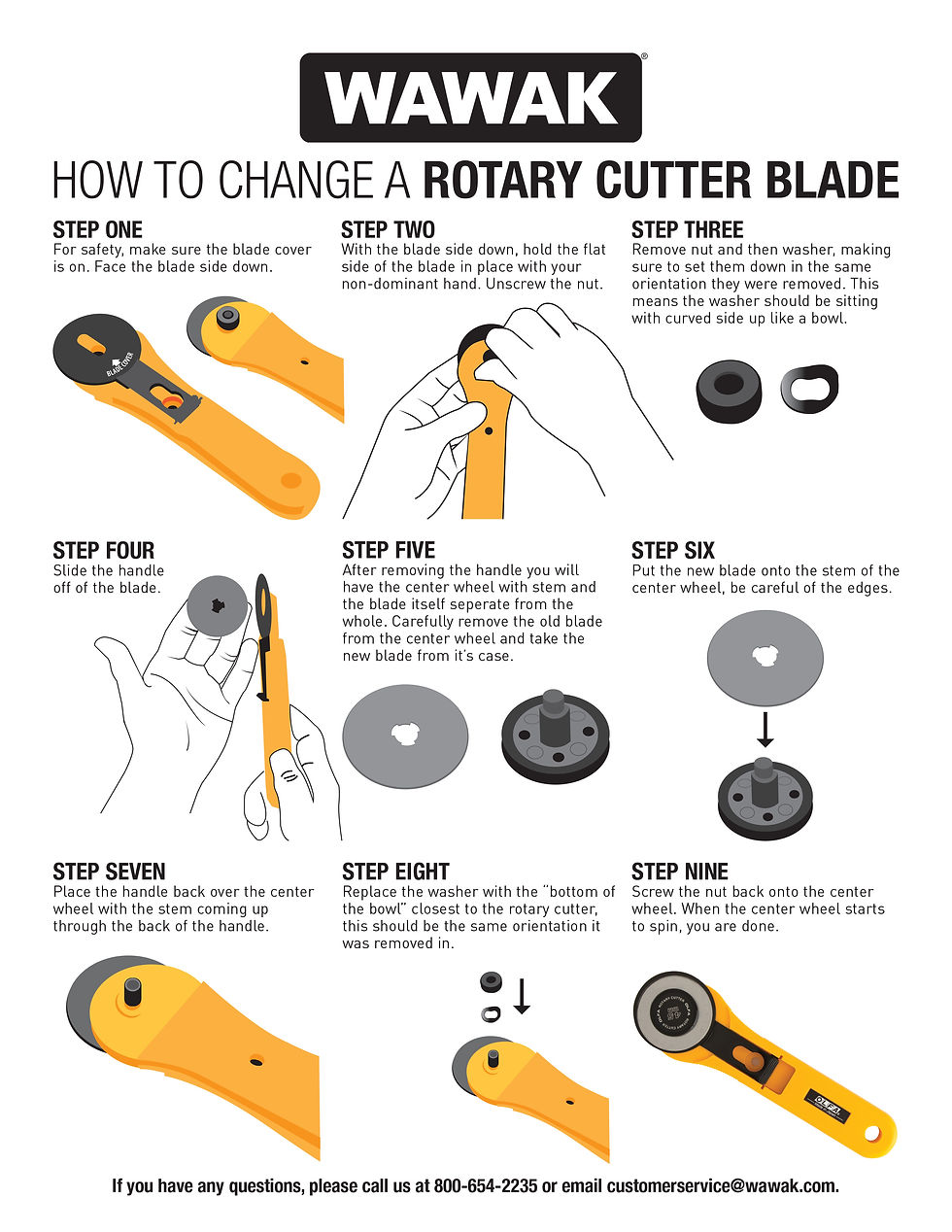 WAWAK How To Change a Rotary Cutter Blade Instructions | How To Change Olfa Rotary Blades