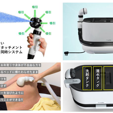 家電製造のシリウス、ベッド上で洗身できるシャワー機器「switle-BODY」を開発