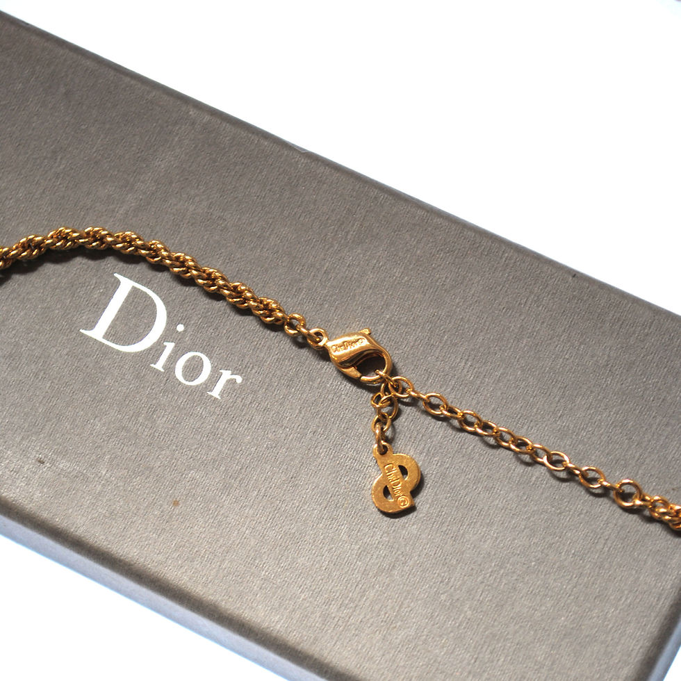 Thumbnail: Christian Dior Gilt Ivy Leaf Design Necklace