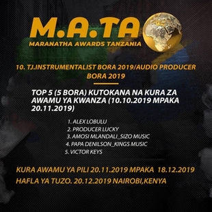 Alex Lobulu Top 5 Best Audio Producer M.A.TA