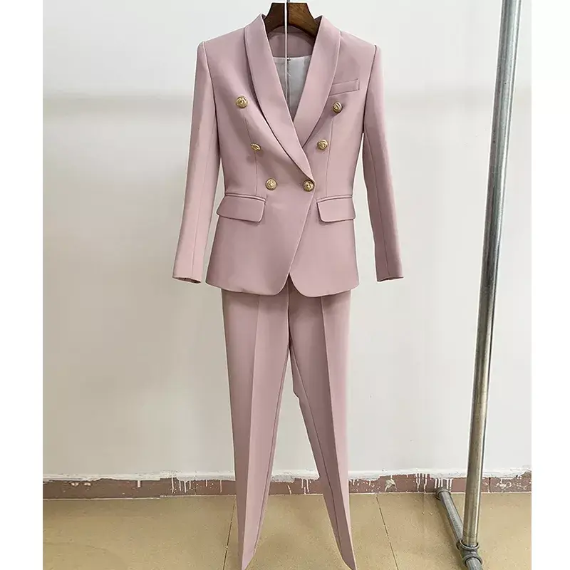 Thumbnail: Office Ladies Women's Pantsuit Red Pink Business Classic Suits