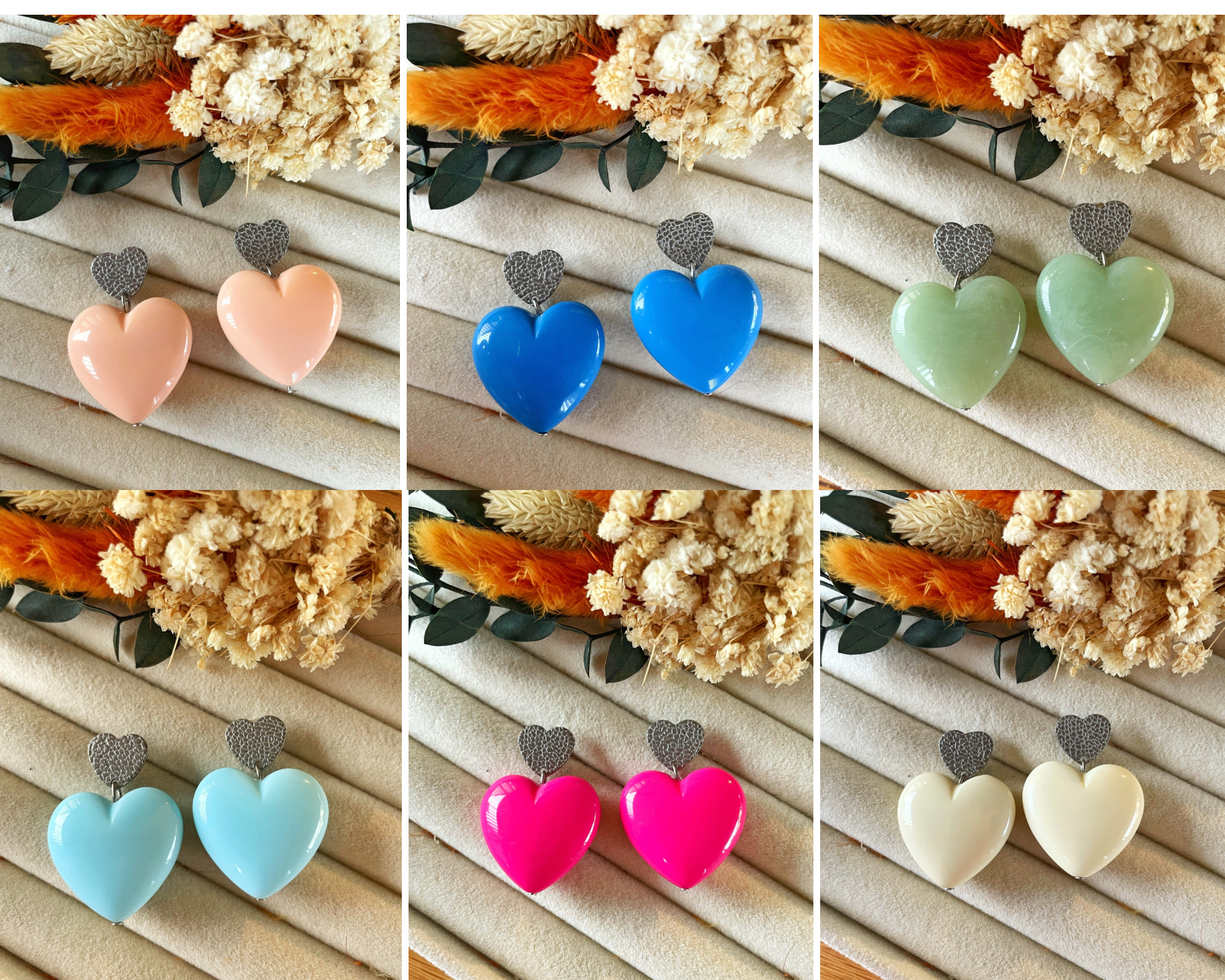 Boucles d’oreilles Maxi Corazòn - attache argenté Plusieurs couleurs 