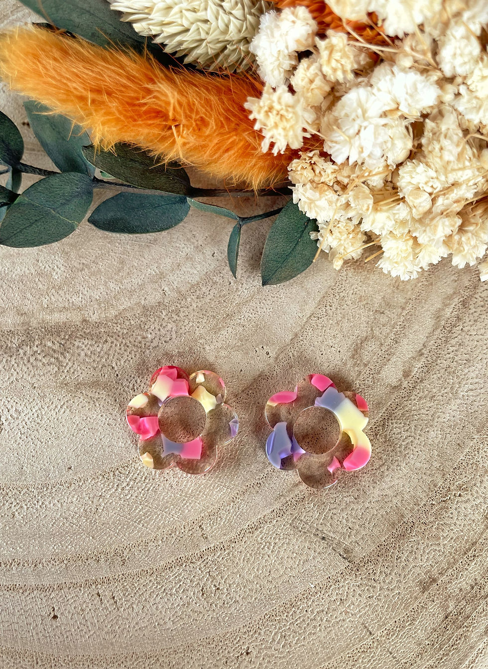 Miniature : Boucles Flowers avec ou sans attache - plusieurs coloris (2)