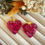 Miniature : Boucles d’oreilles « Les prestigieuses » doré et rose pailleté 