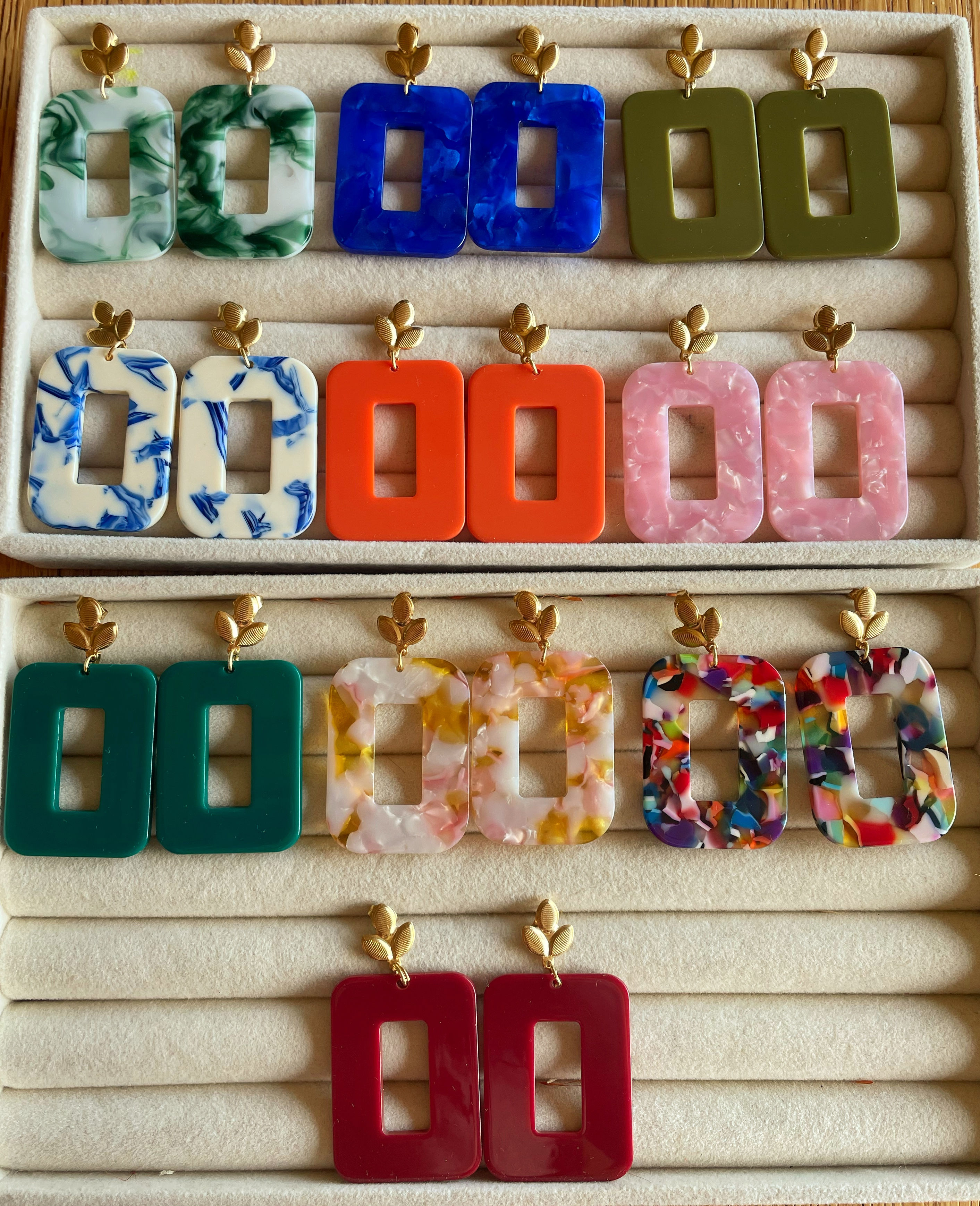 Boucles d’oreilles « Les prestigieuses » doré ou argenté - plusieurs couleurs  