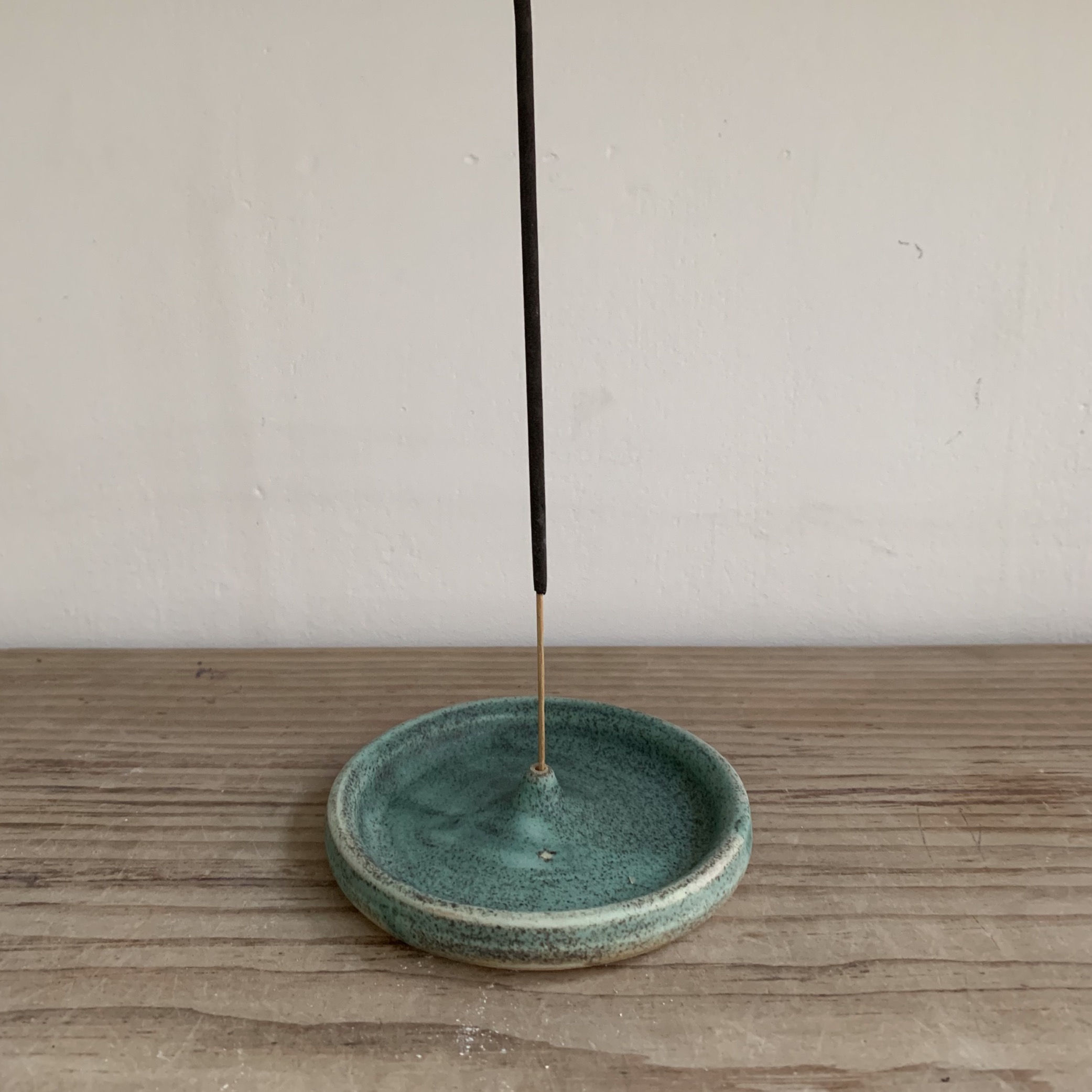 Copper Glazed Incense Stoneware Holder