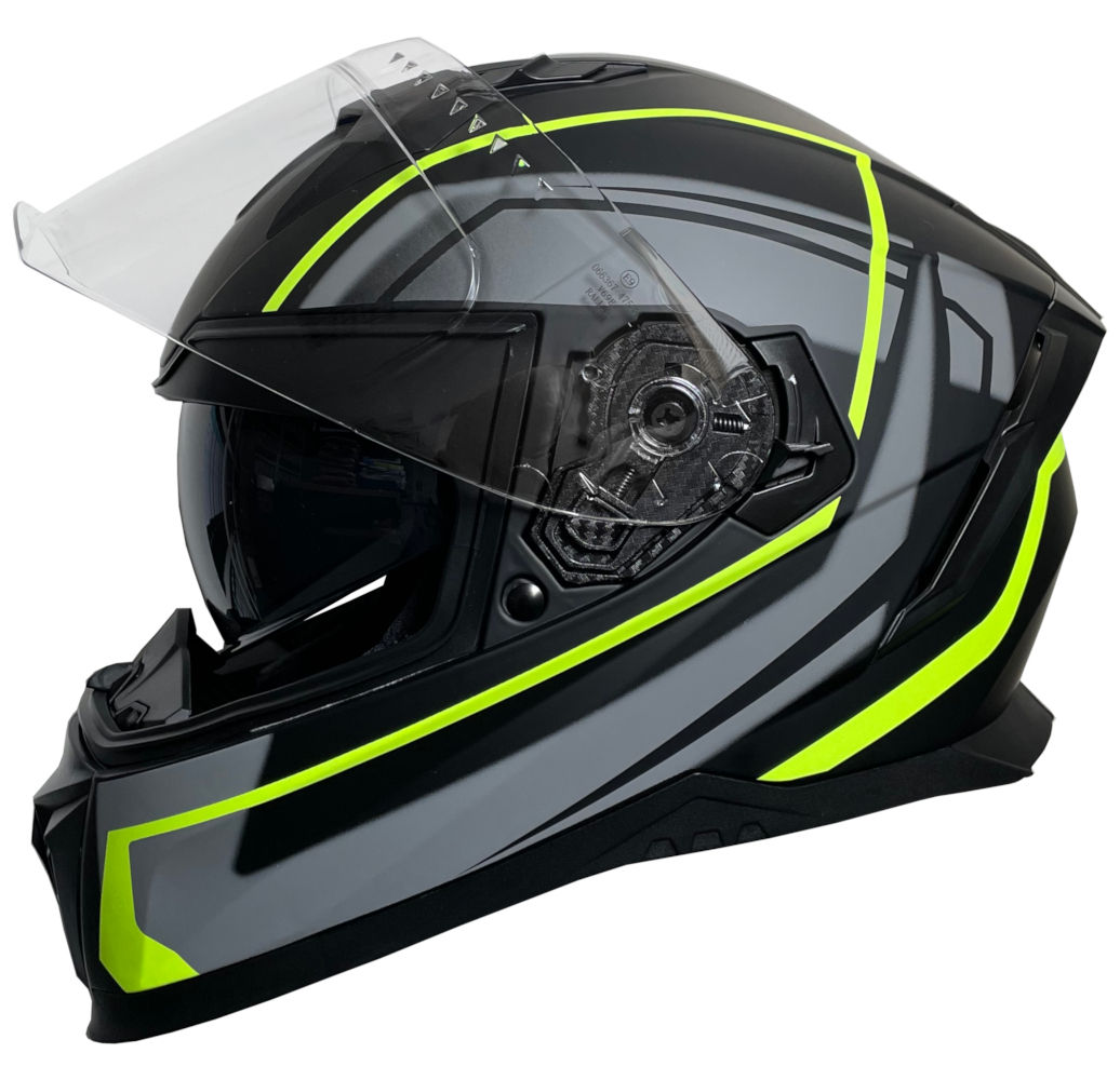 Integralhelm RALLOX 69 matt schwarz neon grün Sonnenvisier