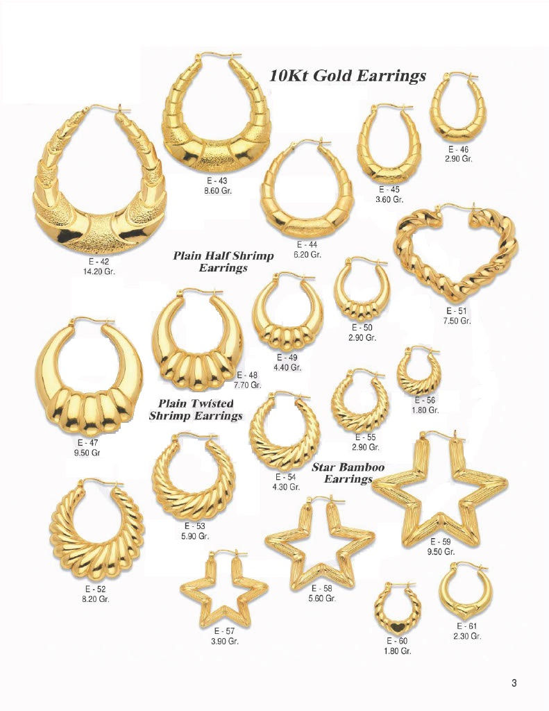Thumbnail: 10kt Gold Star Bamboo Large Earrings