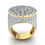 Thumbnail: Mens hip hop diamond ring set in gold with over 200 diamonds