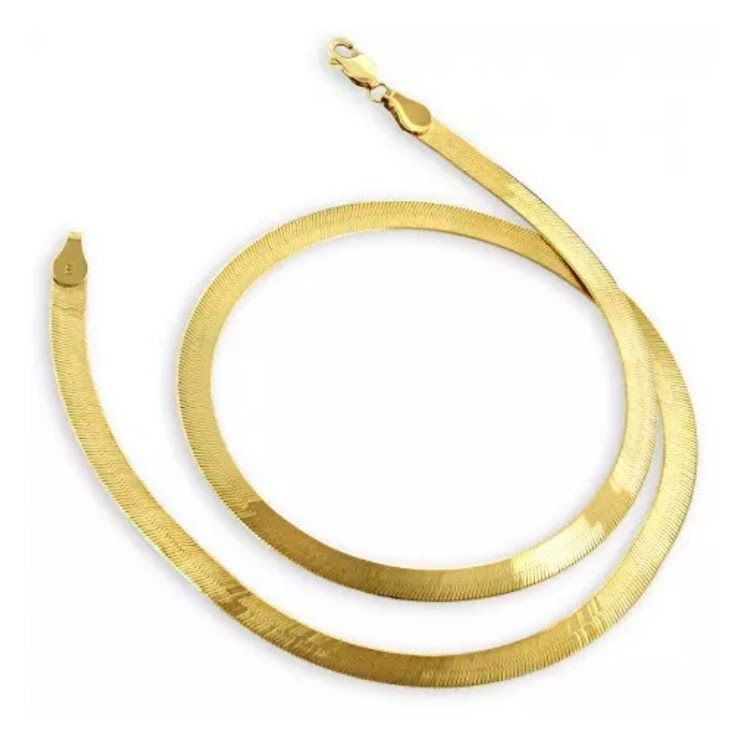 thick gold Herringbone chain with lobster clasp