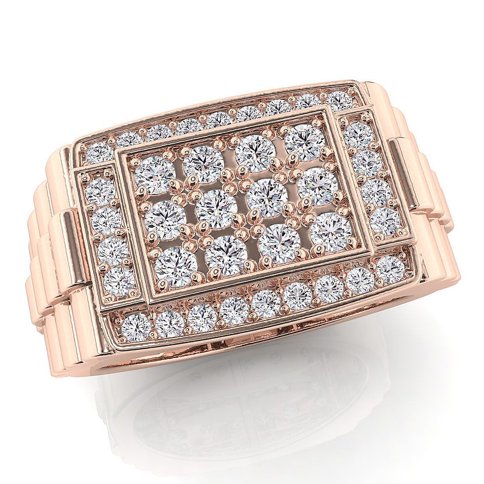 Thumbnail: 10k 14k Gold Mens Hip-Hop Diamond Ring