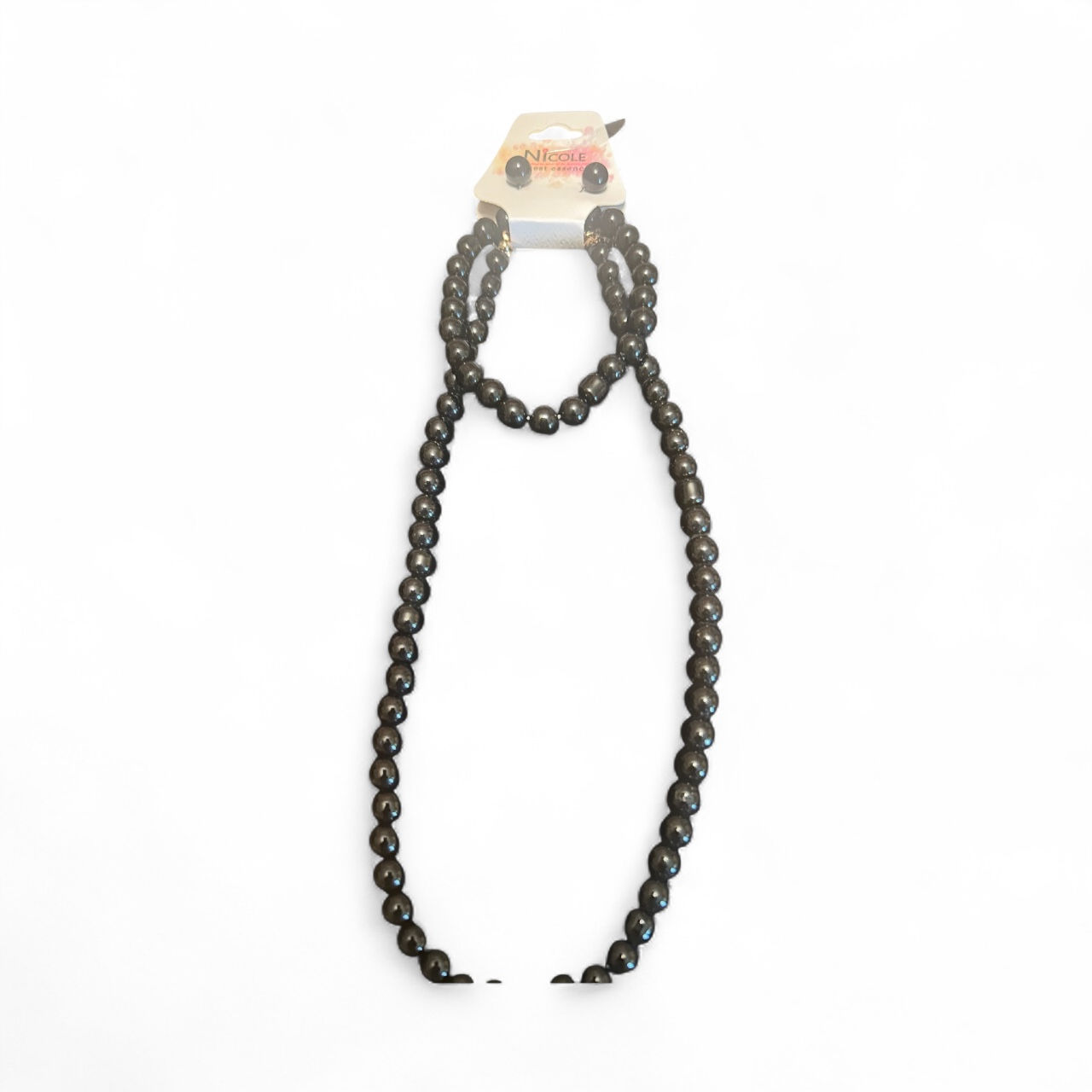 Conjunto de collar y pendientes de perlas negras Nicole de Nicole Miller