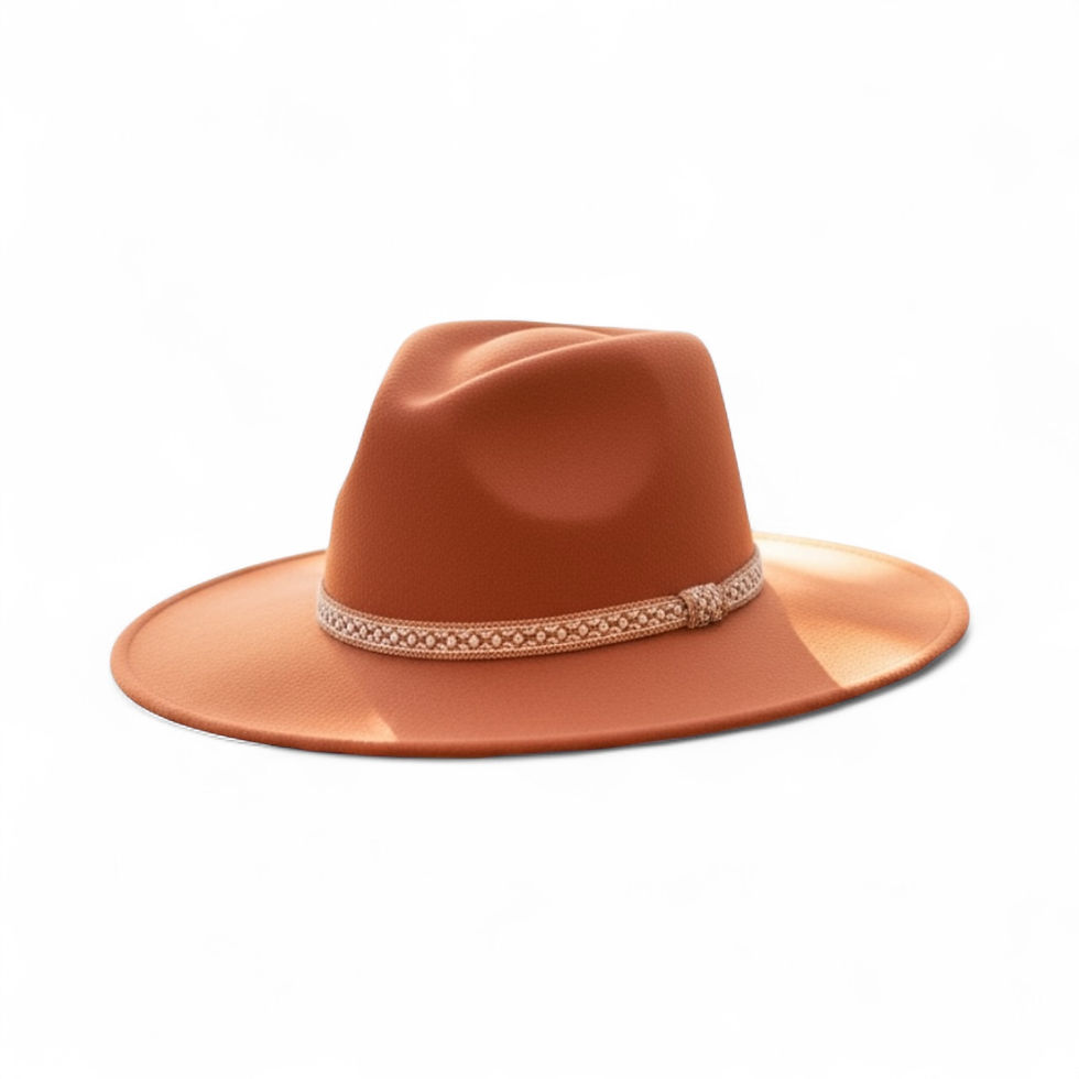 Sombrero Fedora de ala ancha con cinta trenzada