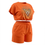 Miniatura: Orange Two-Piece Matching Set With Leopard Graphic T-Shirt & Elastic Waist Short