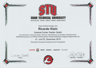 Sram Schulung Zertifikat