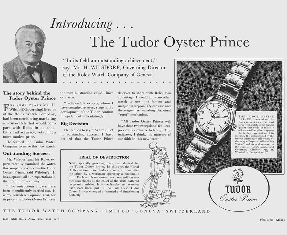Tudor Oyster Prince ad from 20th Century
