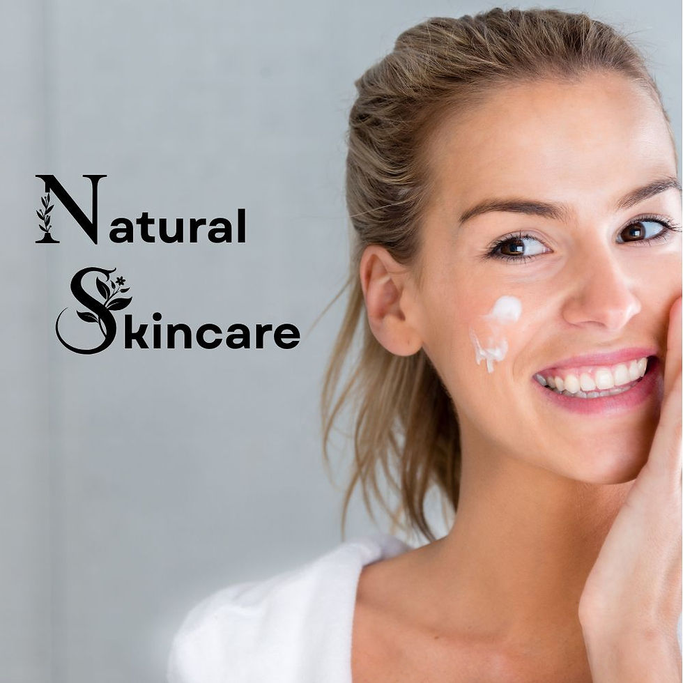 A natural skinned white female model adding totally natural skincare to her face