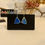 Thumbnail: Starry Sky Silver earrings, a midnight blue in colour with yellow stars