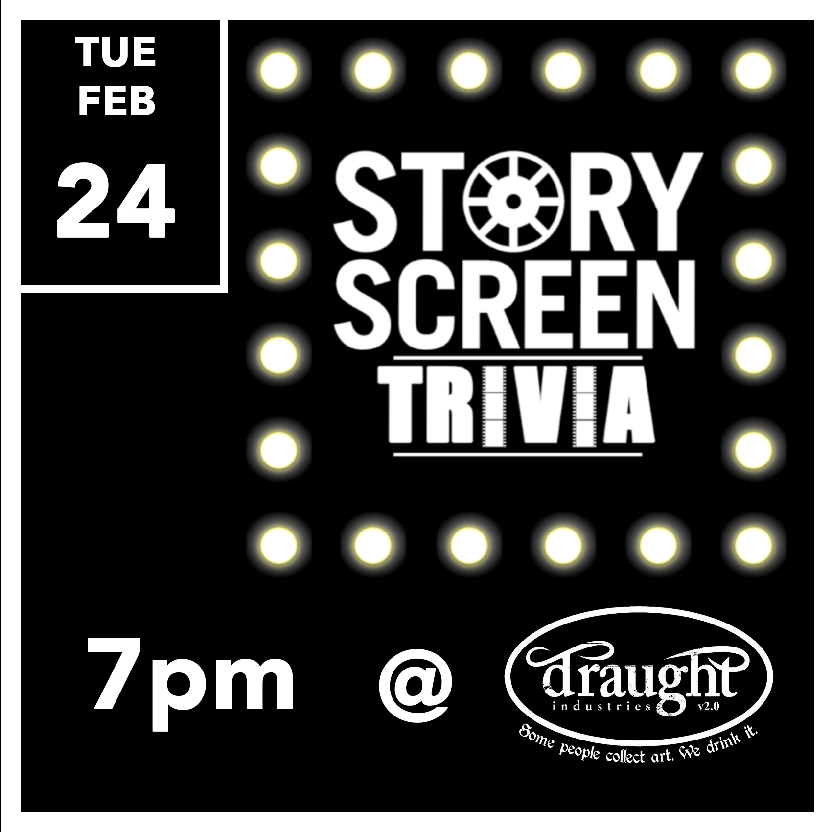 STORY SCREEN TRIVIA @ Draught Industries BEACON, NY \ TUE 02/24 7pm