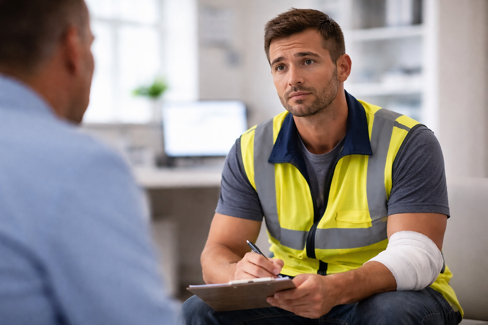 injured California worker after a job injury discussing post accident drug testing and workers compensation claim