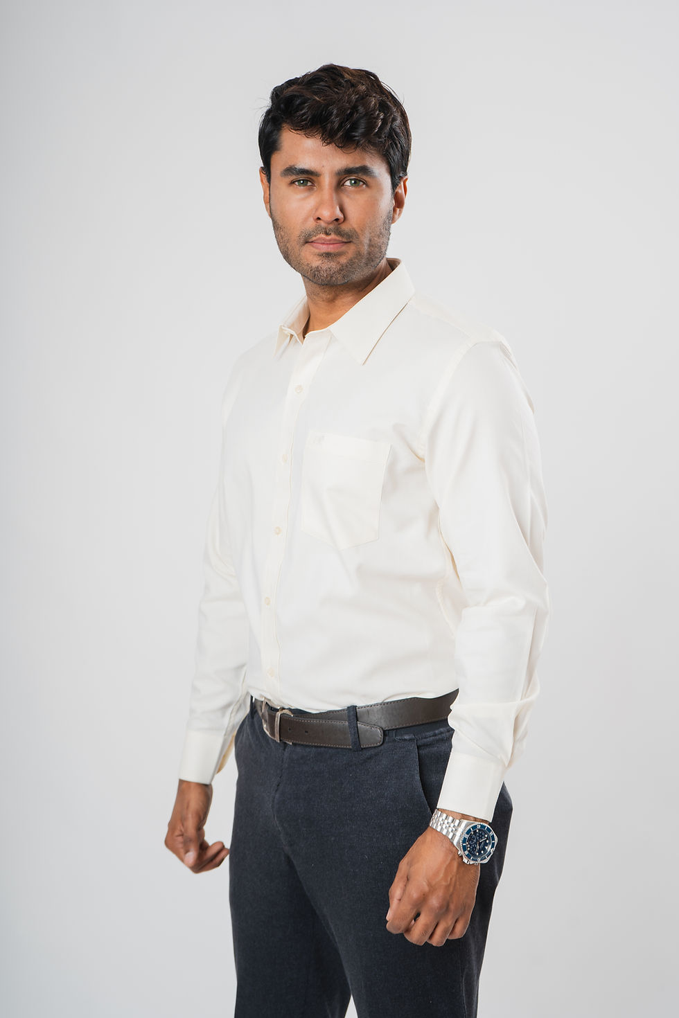 Miniatura: CAMISA VESTIR HUESO