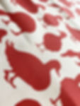 Red duck tea towel by Willis Bloom