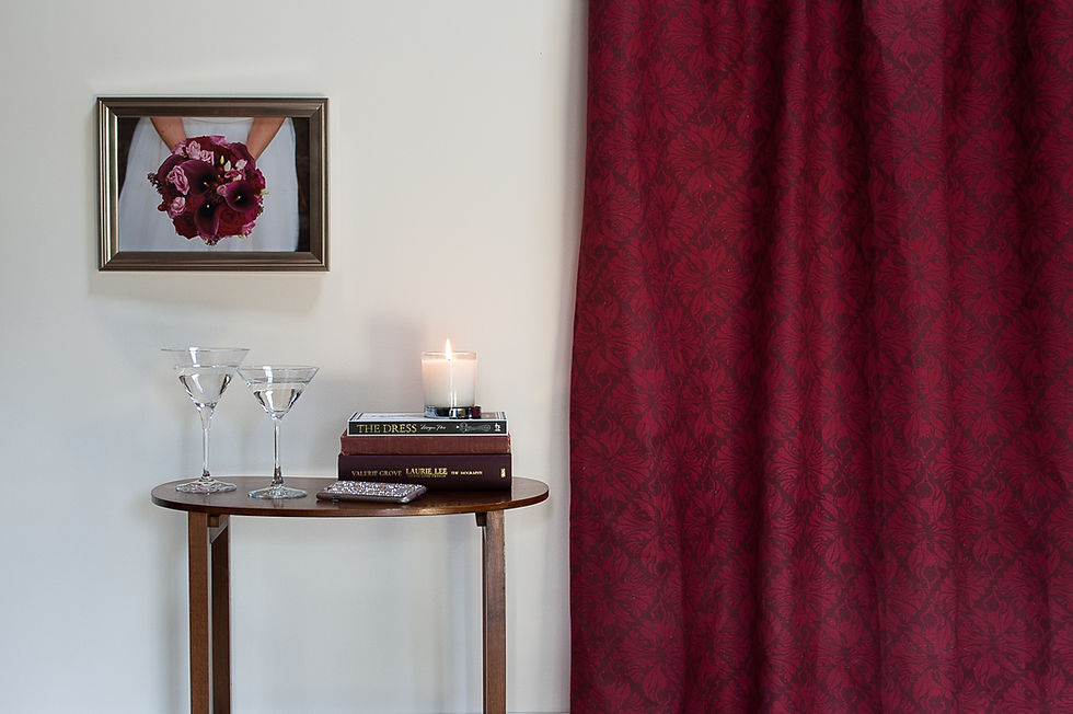 Calla Lily Fabric in Crimson Berry by Willis Bloom