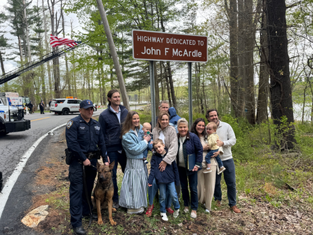 SLATER, HARCKHAM UNVEIL MEMORIAL HIGHWAY DEDICATION IN HONOR OF NYPD LT JOHN McARDLE
