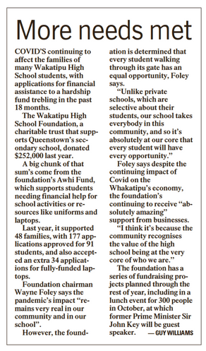 Meeting the need at WHS