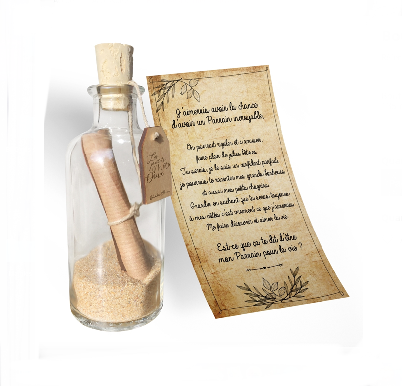 Bouteille: "veux-tu être mon Parrain"