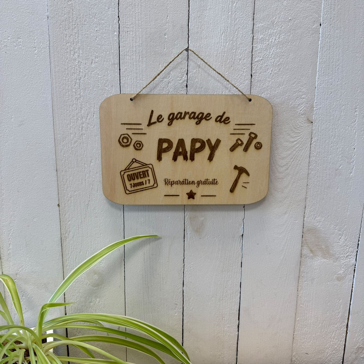 Pancarte en bois: Le garage de Papy