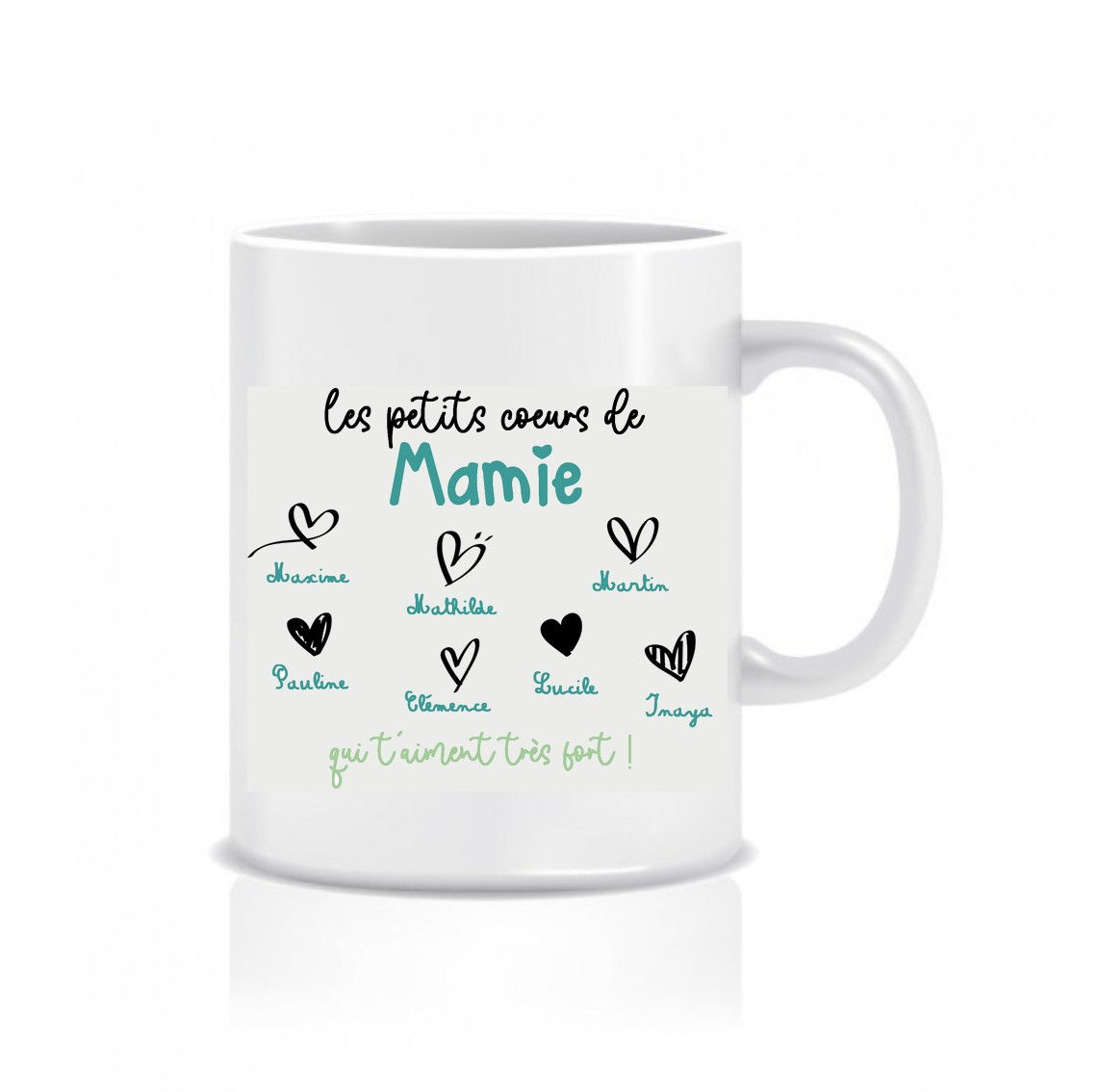 Mug: Les petits coeurs de Mamie