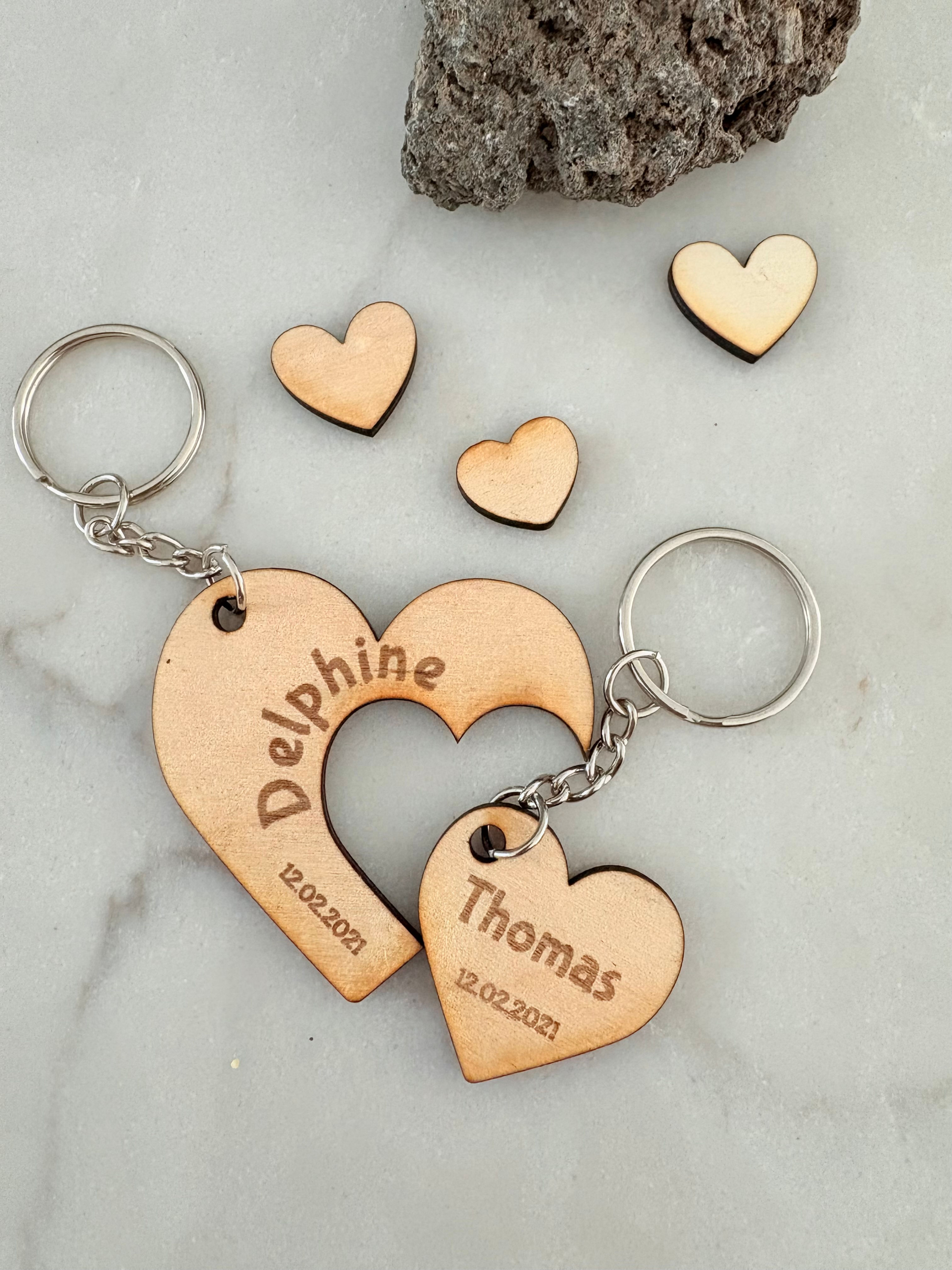 Porte clés duo: couple coeur