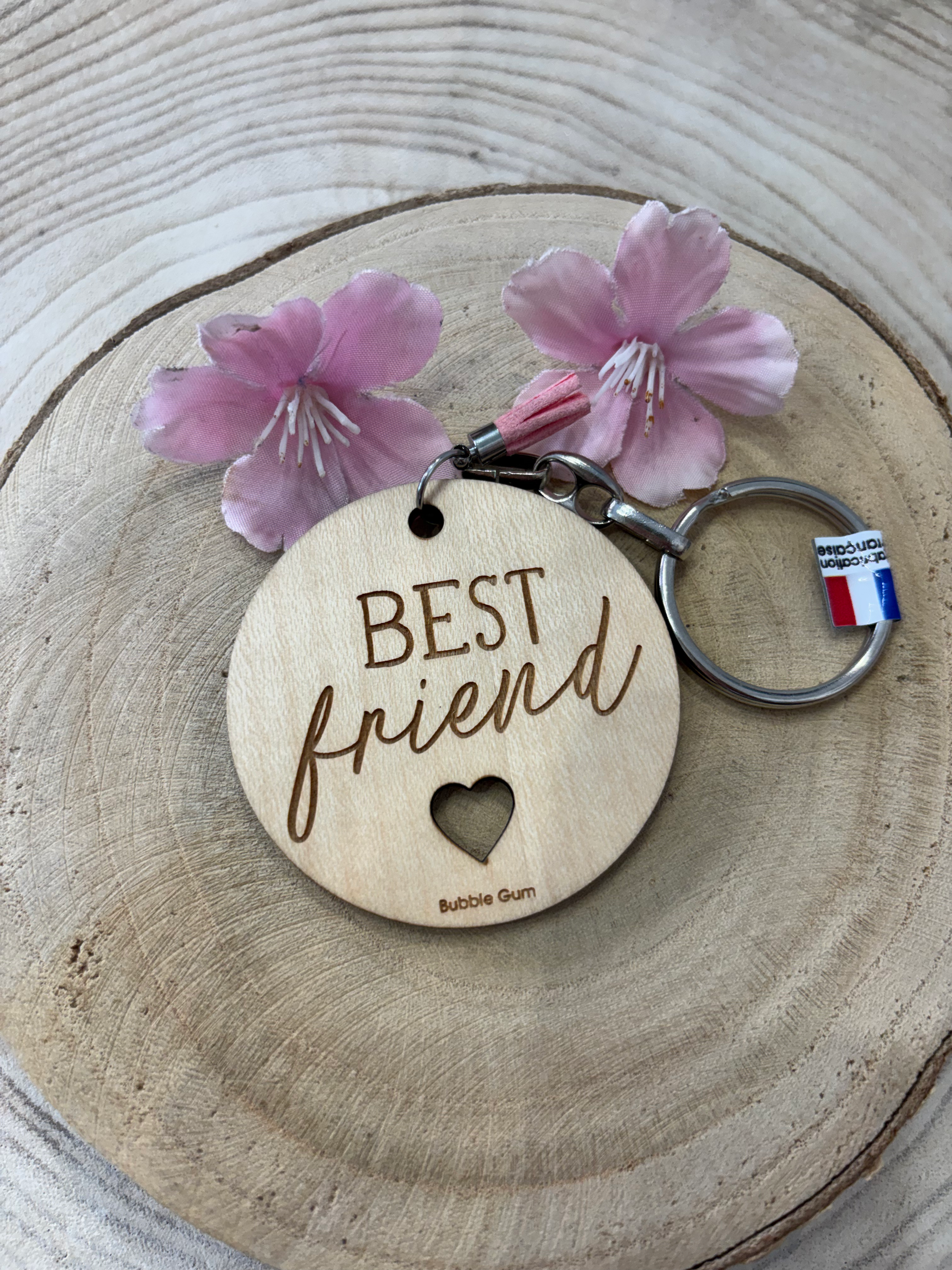 Porte clés bois: Best friend