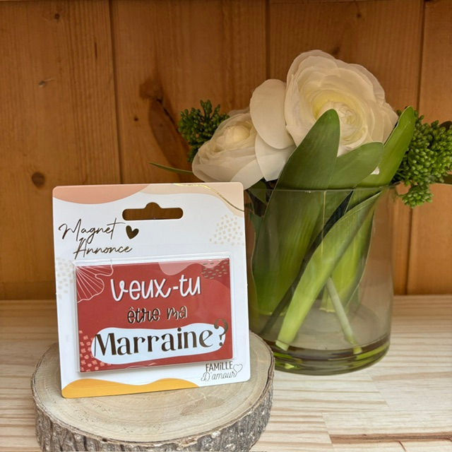 Magnet annonce: Veux-tu être ma Marraine ?