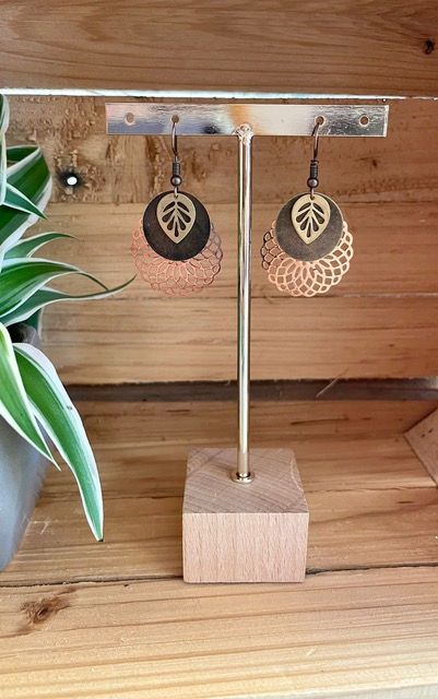 Boucles fait main ton marron