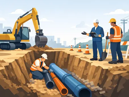 Service trench excavation done properly