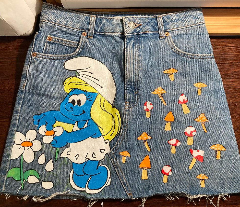 Thumbnail: Smurf with mushrooms skirt