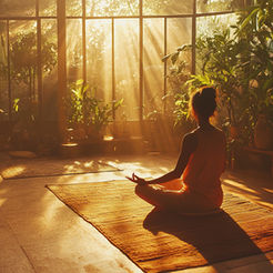 In the soft glow of morning light, embracing the tranquility of loving-kindness meditation.