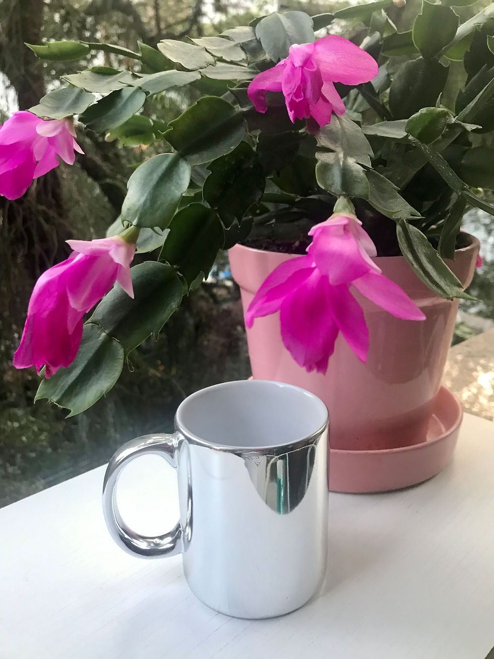 Miniatura: Caneca de porcelana cromada