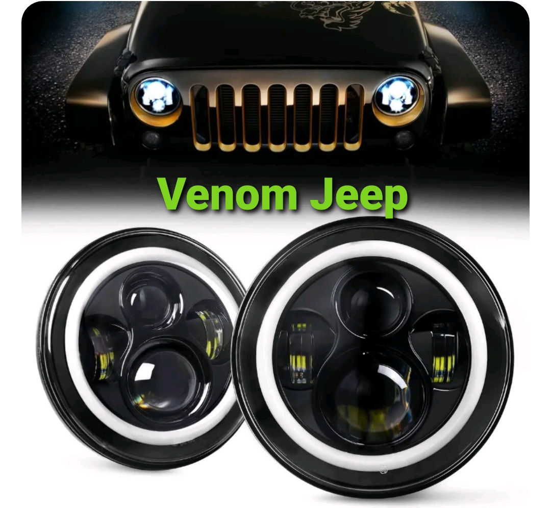 Venom White halo 7 inch LED headlights