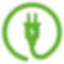 Green power cord graphic