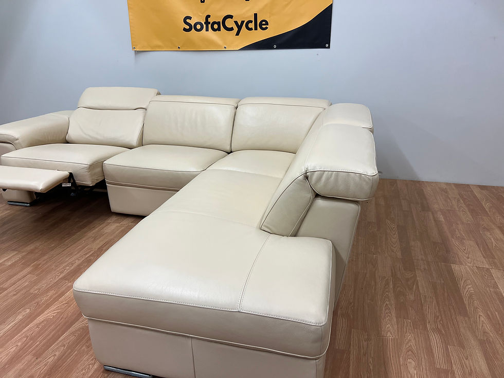 Thumbnail: Chateau d’Ax lederen hoekzetel met elektrische relax en modulaire hoofdsteunen