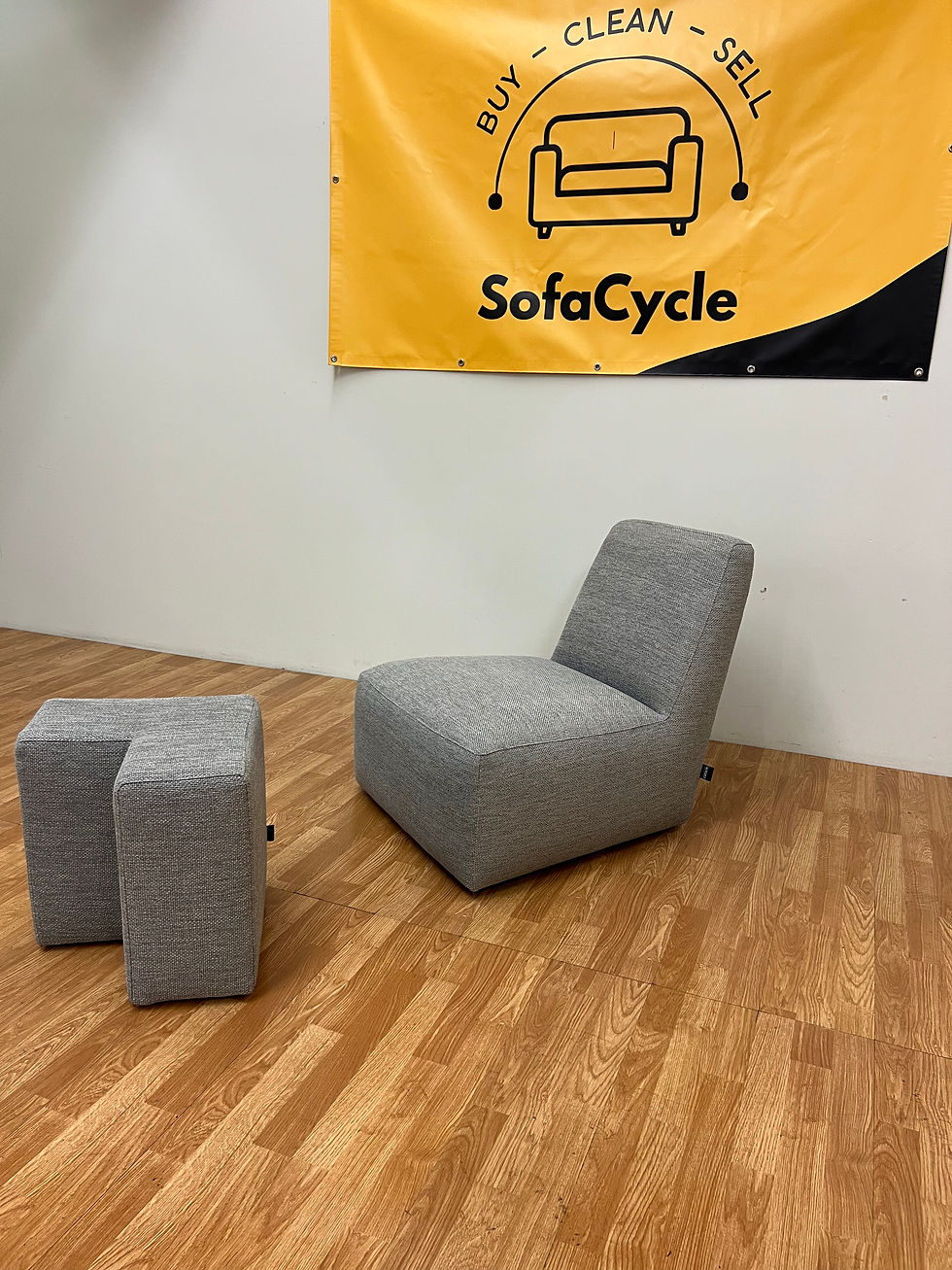 Thumbnail: Koozo Robin Junior design fauteuil met poef – topcomfort & stijl